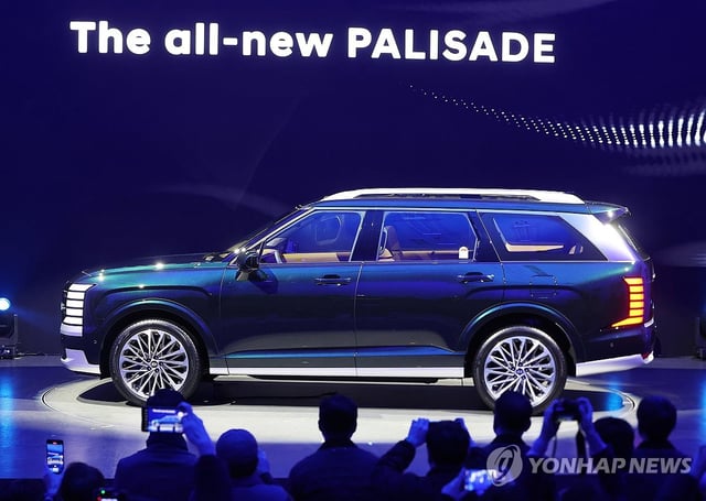 This file photo taken Jan. 15, 2025, shows the all-new Palisade SUV during a media event held in Seongnam, just south of Seoul. (Yonhap)