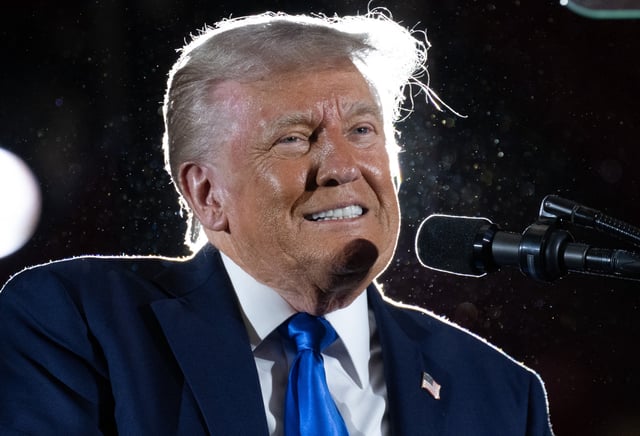 U.S. President Donald Trump delivers commencement remarks at the University of Alabama in Tuscaloosa, Alabama, on May 1, 2025.