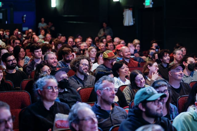 The crowd at the screening of “The Shrouds” at the Roxie Theater in San Francisco on April 21, 2025.