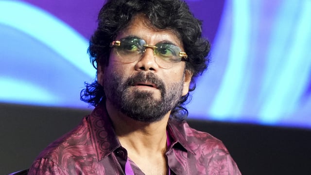 Actor Nagarjuna during a session Pan-Indian Cinema: Myth or Momentum? at the World Audio Visual and Entertainment Summit (WAVES) 2025, in Mumbai.