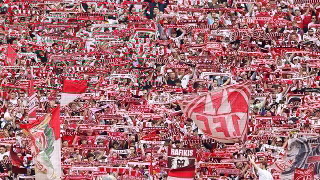 Fans des 1. FC Köln im Rhein-Energie-Stadion in Köln-Müngersdorf.