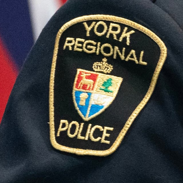 A York Regional Police patch is shown Dec, 19, 2022 in Aurora, Ont. THE CANADIAN PRESS/Arlyn McAdorey