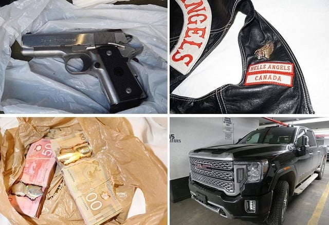  Police seized guns, gold, cash, vehicles, homes and other assets as part of Operation Hobart, a two-year investigation into an alleged online sports betting ring that investigators say was controlled by members of the Hells Angels. (OPP supplied photo)