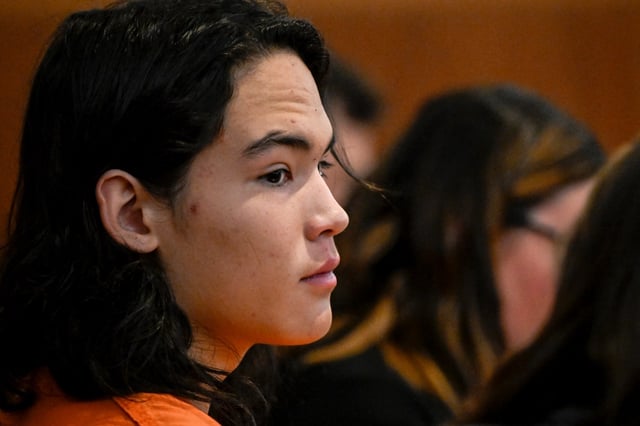 Zachary Kwak listens to district court judge Christopher C. Zenisek during an arraignment in Jefferson County District Court on Wednesday, May 3, 2023. Kwak along with Joseph Koenig and Nicholas &#34;Mitch&#34; Karol-Chik are accused of throwing landscaping rocks at oncoming cars, resulting in the death of 20-year-old Alexa Bartell. (Photo by AAron Ontiveroz/The Denver Post)