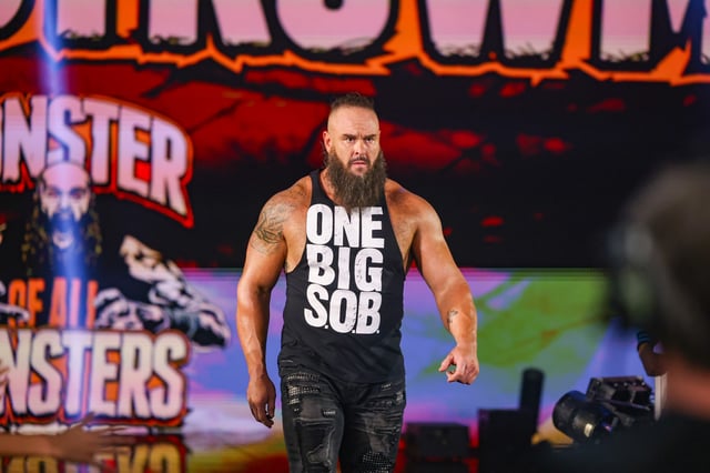 SAN DIEGO, CALIFORNIA - JANUARY 17: Braun Strowman enters the arena during Smackdown at Pechanga Arena on January 17, 2025 in San Diego, California.