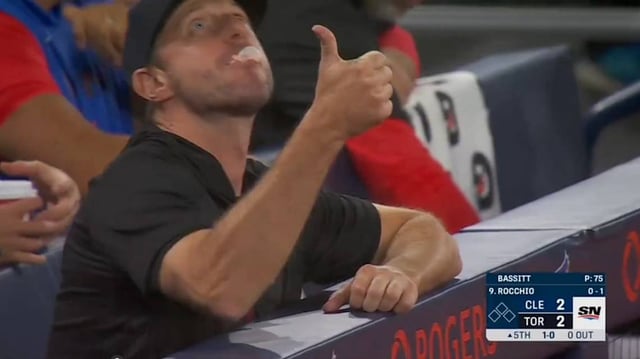 Scherzer was having some fun in the dugout.
