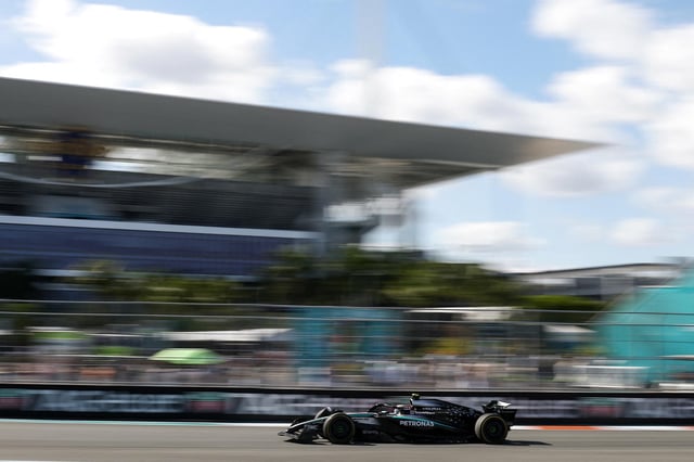 Antonelli pictured racing during sprint qualifying.