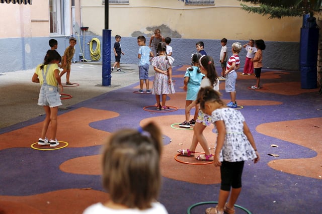 La rentrée des classes à l'école française de Vintimille, en Italie, le 2 septembre 2025.