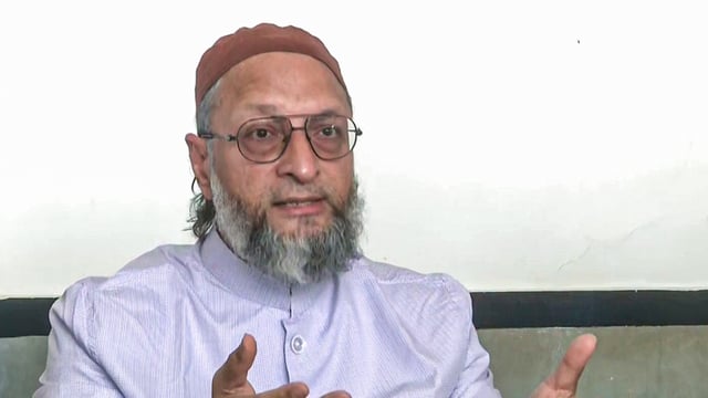 All India Majlis-E-Ittehadul Muslimeen (AIMIM) chief and MP Asaduddin Owaisi in Hyderabad on Thursday.