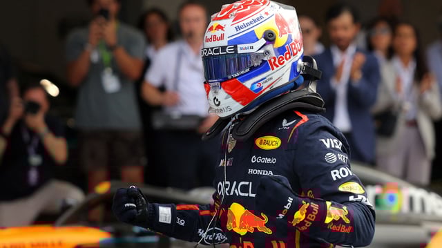 La satisfaction de Max Verstappen sous son casque.