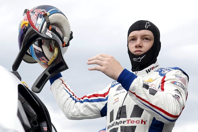 Connor Zilisch, driver of the #88 WeatherTech Chevrolet, prepares to qualify for the NASCAR Xfinity Series Ag-Pro 300 at Talladega Superspeedway on April 25, 2025 in Talladega, Alabama.