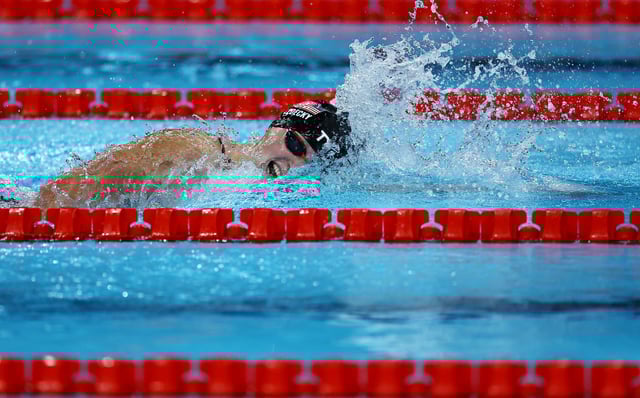 Paris 2024 Olympics - Swimming - Women's 800m Freestyle Final - Paris La Defense Arena, Nanterre, France - August 03, 2024. Katie Ledecky of United States in action REUTERS/Ueslei Marcelino/File Photo
