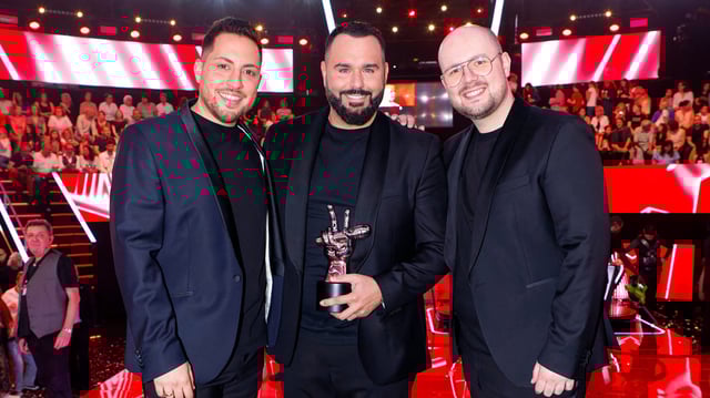 Le groupe Il Cello, Levon Khozian, Salvatore Livolsi et Sébastien Longhi, vainqueur de la saison 14 de « The Voice »