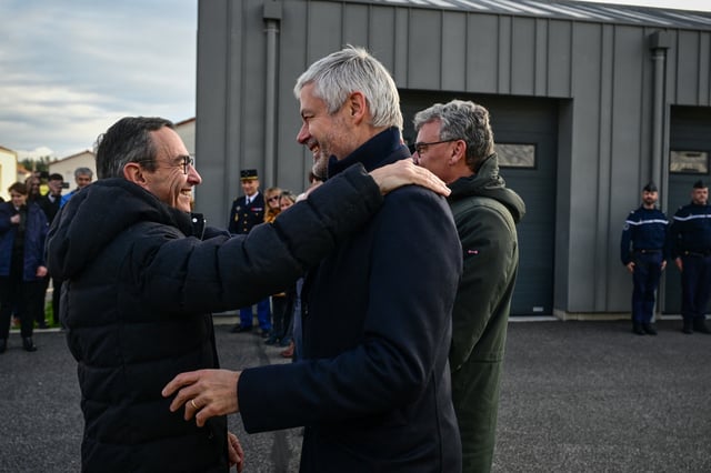 Le ministre de l’Intérieur, Bruno Retailleau, et le patron des députés LR, Laurent Wauquiez.