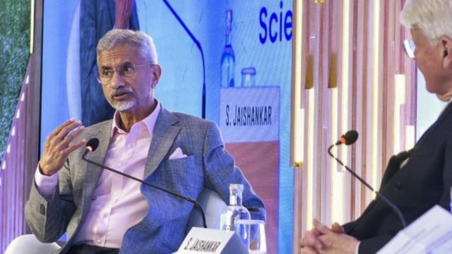 External affairs minister S Jaishankar speaks at the Arctic Circle India Forum 2025. (@DrSJaishankar)