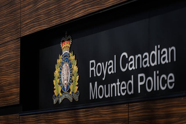 FILE -- The RCMP logo is seen in Surrey, B.C., on Thursday, March 16, 2023. 