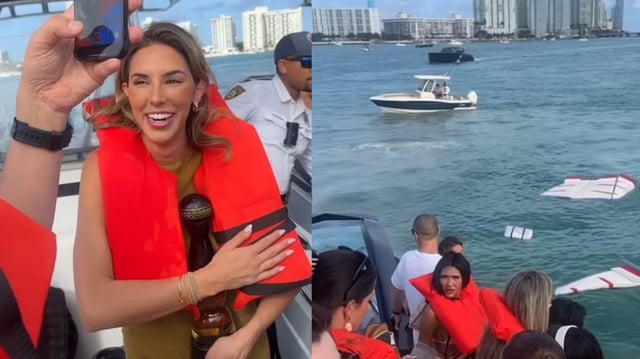 A $4 million Lamborghini luxury yacht flipped over just off Miami Beach