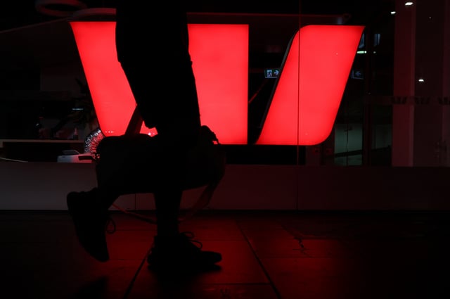 A view shows the Westpac bank logo in Melbourne, Australia, March 24, 2025. REUTERS/Hollie Adams