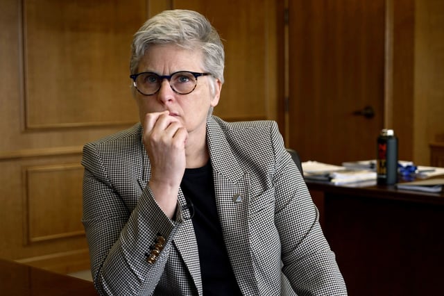 The DOJ has written to Hennepin County Attorney Mary Moriarty -- pictured here in 2024.