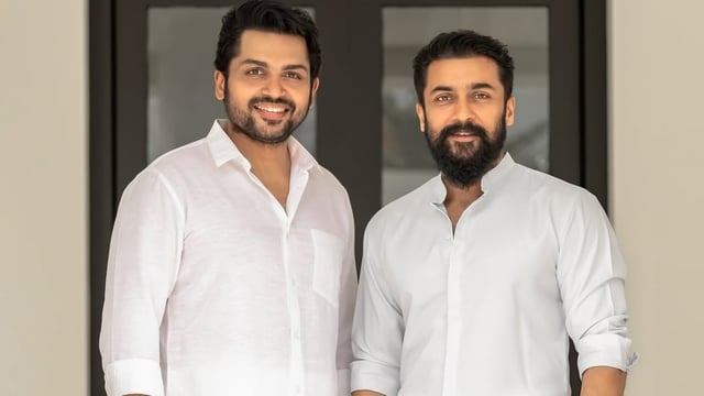 Karthi played the lead in Meiyazhagan produced by his brother, actor Suriya. 