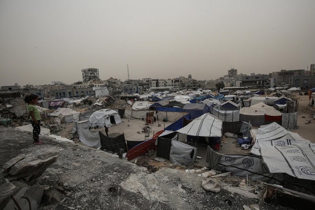 Campamento de desplazados en la ciuda de Gaza