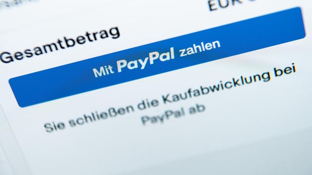 Online-Maske mit PayPal-Zahlungsoption