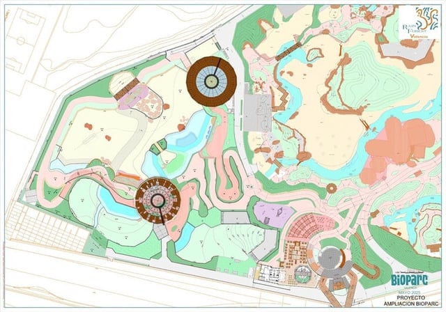 Plano del proyecto de ampliación de Bioparc Valencia