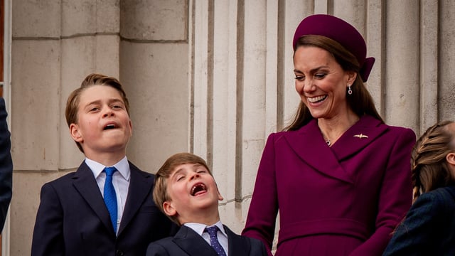 During the VE Day fly past, Prince Louis ensured all attention was on him as stole the show with his antics.