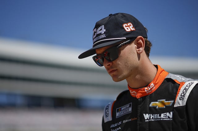 Jesse Love, driver of the #62 C4 Ultimate Energy Chevrolet, waits on the grid during qualifying for the NASCAR Cup Series Würth 400 at Texas Motor Speedway on May 03, 2025 in Fort Worth, Texas.