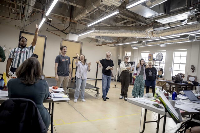Cast members of the upcoming American Conservatory Theater production “A Whynot Christmas Carol” are seen during a rehearsal in San Francisco, Oct. 30, 2024. Bay Area arts organizations are reeling after the National Endowment for the Arts rescinded crucial funding as part of the Trump administration’s sweeping cultural overhaul.