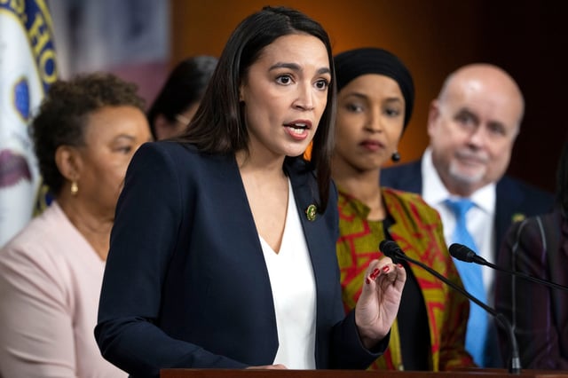 Rep. Alexandria Ocasio-Cortez, D-N.Y., during a news conference on Capitol Hill, on May 24, 2023.