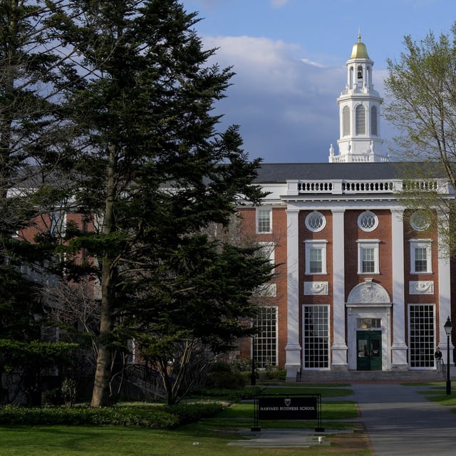 FILE PHOTO: A view of the Business School campus of Harvard University in Cambridge, Massachusetts, U.S., April 15, 2025.   REUTERS/Faith Ninivaggi/File Photo
