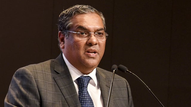 Chief Justice of India Justice Sanjiv Khanna addresses a conference.