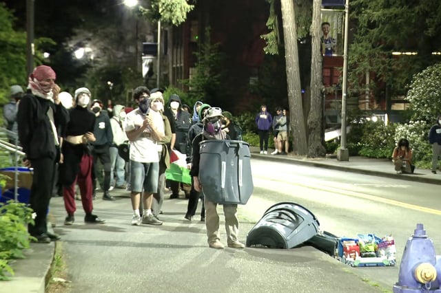 Pro-Palestinian students at the University of Washington occupied the Interdisciplinary Engineering Building Monday evening.