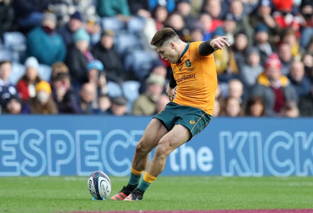Rugby Union - Autumn International - Scotland v Australia - BT Murrayfield Stadium, Edinburgh, Britain - November 7, 2021 Australia's James O’Connor scores a penalty goal REUTERS/Russell Cheyne