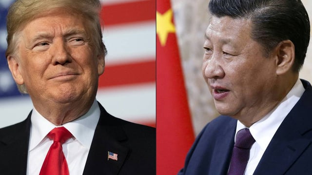 This combination of pictures created on May 14, 2020, shows recent portraits of China’s President Xi Jinping (right) and U.S. President Donald Trump. (Jim Watson/Peter Klaunzer/AFP/Pool/Getty Images/TNS)