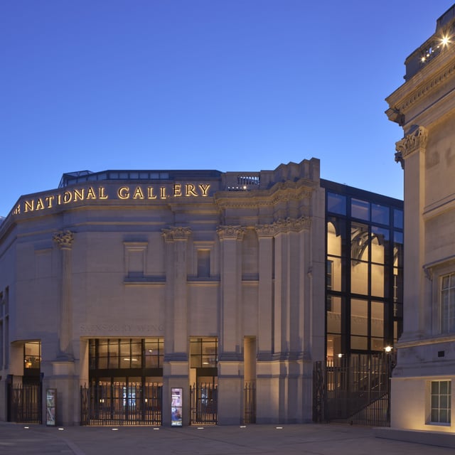 National Gallery Sainsbury Wing, London. View of the Main Stair with the Rotunda and Jubilee Walk