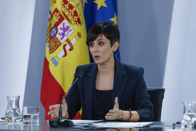La ministra de Vivienda, Isabel Rodríguez, da los detalles del Perte esta mañana.