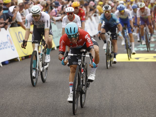 Cycling - Tour de France - Stage 4 - Dax to Nogaro - France - July 4, 2023 Second placed Lotto–Dstny's Caleb Ewan after stage 4 REUTERS/Stephane Mahe/ File Photo