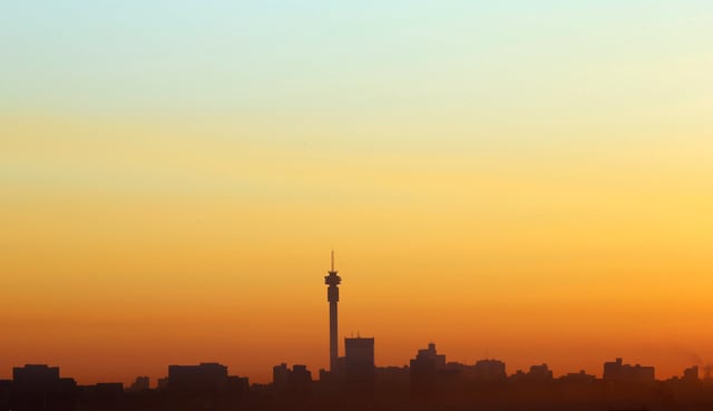 The Hillbrow Tower, an iconic tower used to identify the Johannesburg skyline, is seen as the sun rises, in Johannesburg, South Africa, June 20, 2019. REUTERS/Siphiwe Sibeko/File Photo