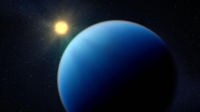 Artist&#39;s impression of the sub-Neptune exoplanet TOI-421 b.