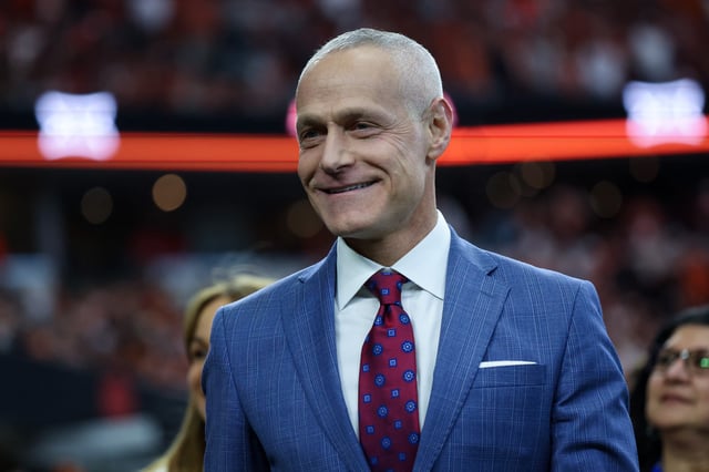 Dec 2, 2023; Arlington, TX, USA;  Big 12 commissioner Brett Yormark before the game between the Texas Longhorns and Oklahoma State Cowboys at AT&T Stadium. Kevin Jairaj-USA TODAY Sports/ File Photo
