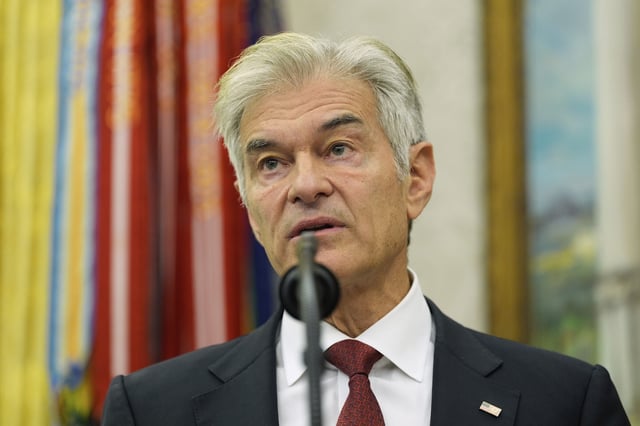 File photo: Dr. Mehmet Oz speaks during his swearing in ceremony to be Administrator of the Centers for Medicare and Medicaid Services, in the Oval Office of the White House, Friday, April 18, 2025, in Washington.