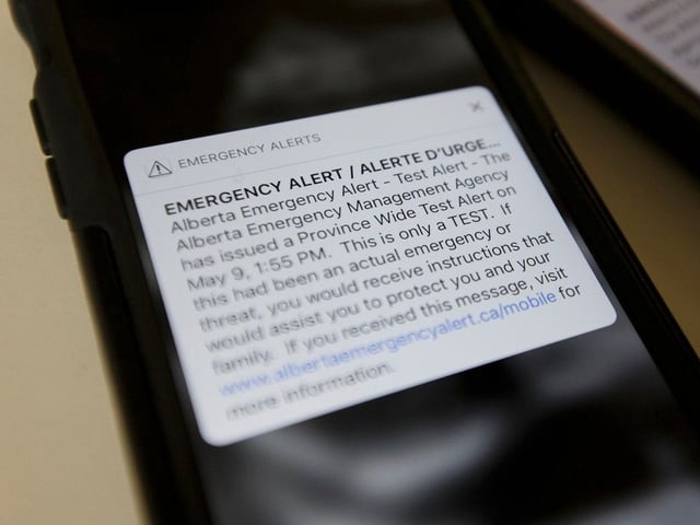 The Alberta Emergency Alert system will be tested on Wednesday, May 7 at 1:55 p.m.