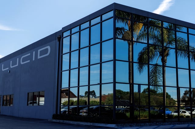 A Lucid Motors facility is pictured in Costa Mesa, California, U.S.,November 1, 2023. REUTERS/Mike Blake/File Photo