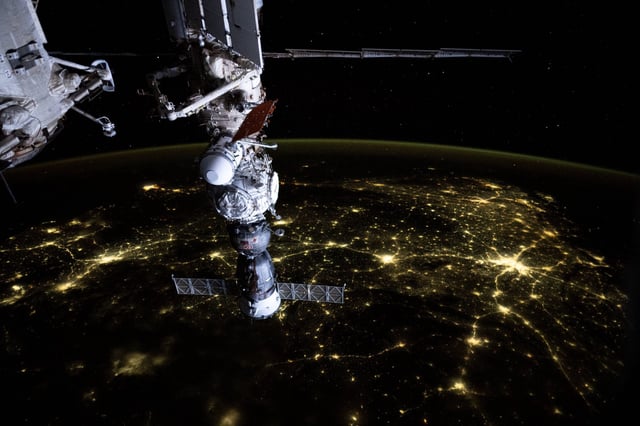 A picture of India at night taken from the International Space Station.