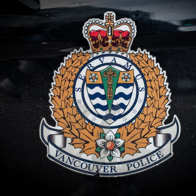 A Vancouver Police logo is pictured on a vehicle in Vancouver on Dec. 4, 2024. THE CANADIAN PRESS/Ethan Cairns
