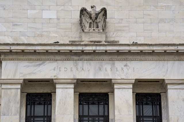 The Federal Reserve, which is under construction, is seen, Monday, April 7, 2025, in Washington. (AP Photo/Jacquelyn Martin)
