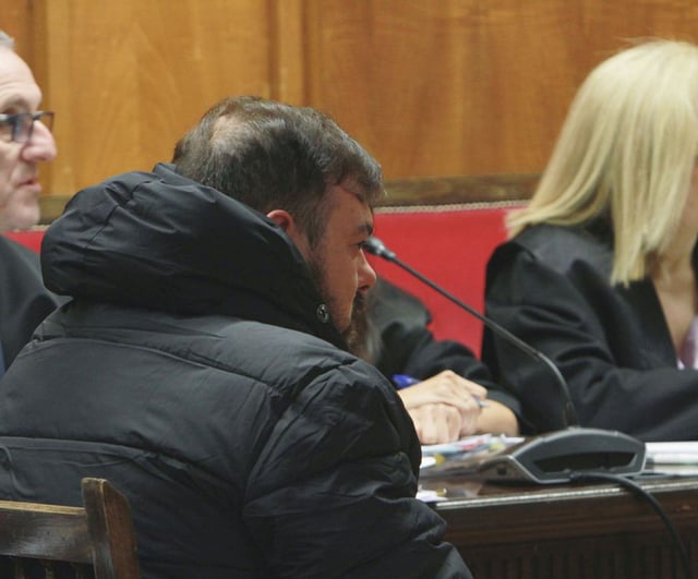El acusado, durante el juicio en la Audiencia.