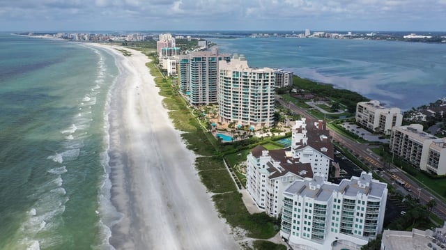 Aerial drone photo of Indian Rocks Beach looking to the North toward Sand Key on Thursday, Sept. 2, 2021 in Indian Rocks Beach, Florida.